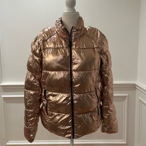 Maxx New York Metallic Gold Puffer Jacket